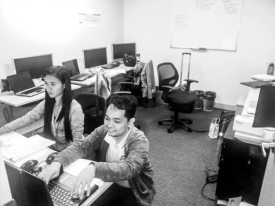 A view inside the early Manila office at KMC Solutions